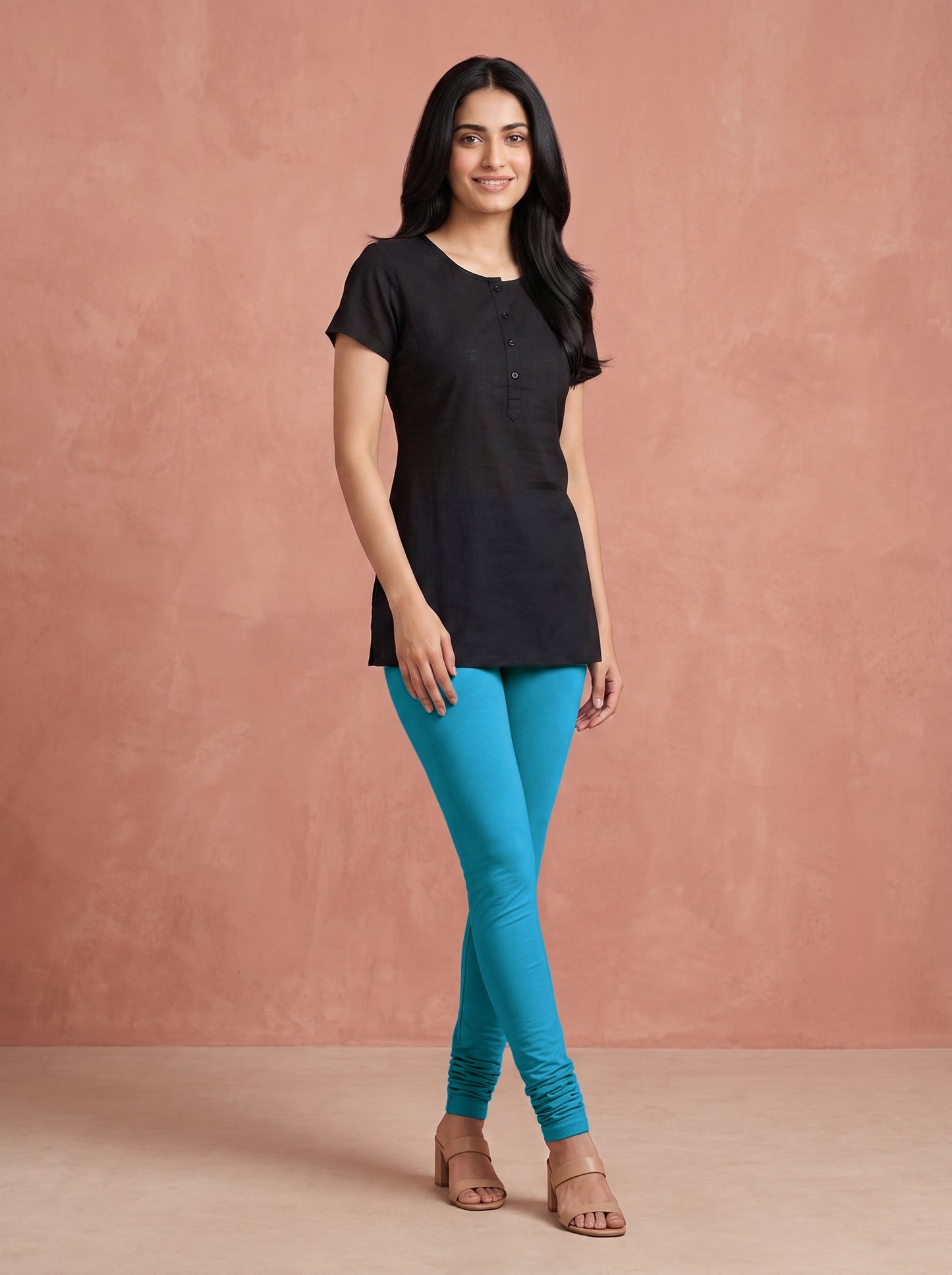 QT - Churidar Leggings - Teal blue