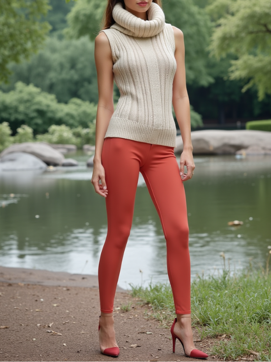 EMI - Ankle Length Livaeco™ Viscose Leggings - Poinsettia EMI - Ankle Length Livaeco™ Viscose Leggings - Poinsettia