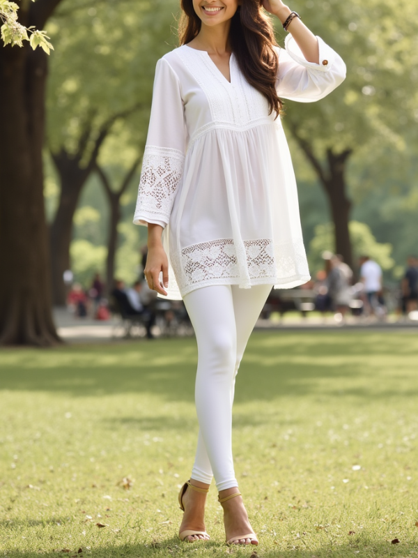 EMI - Ankle Length Livaeco™ Viscose Leggings - White