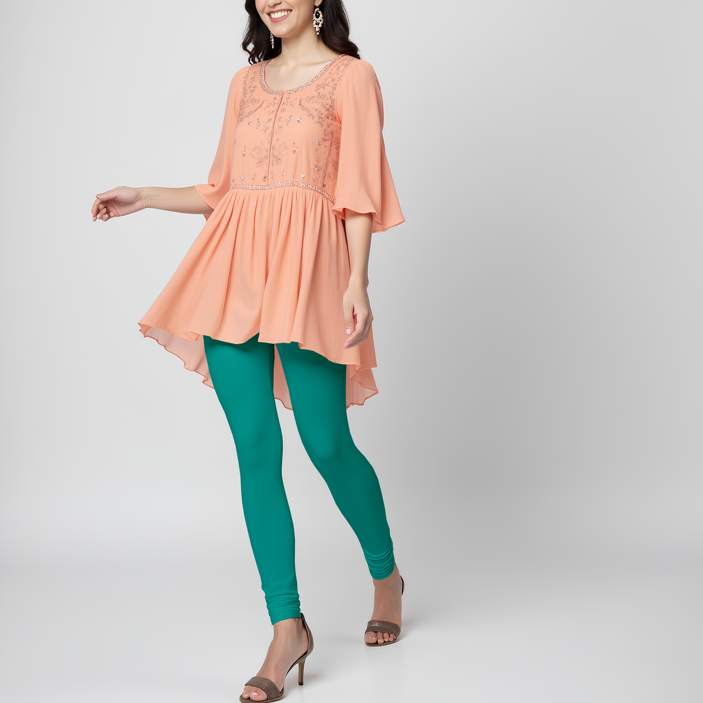 EMI - Churidar Livaeco™ Viscose Leggings - peacock blue