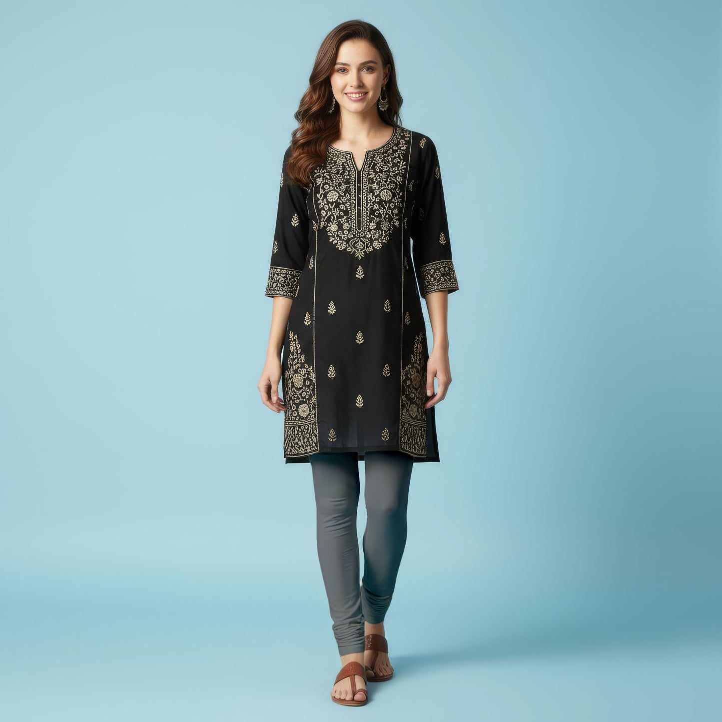 QT - Churidar Leggings -Cemenr