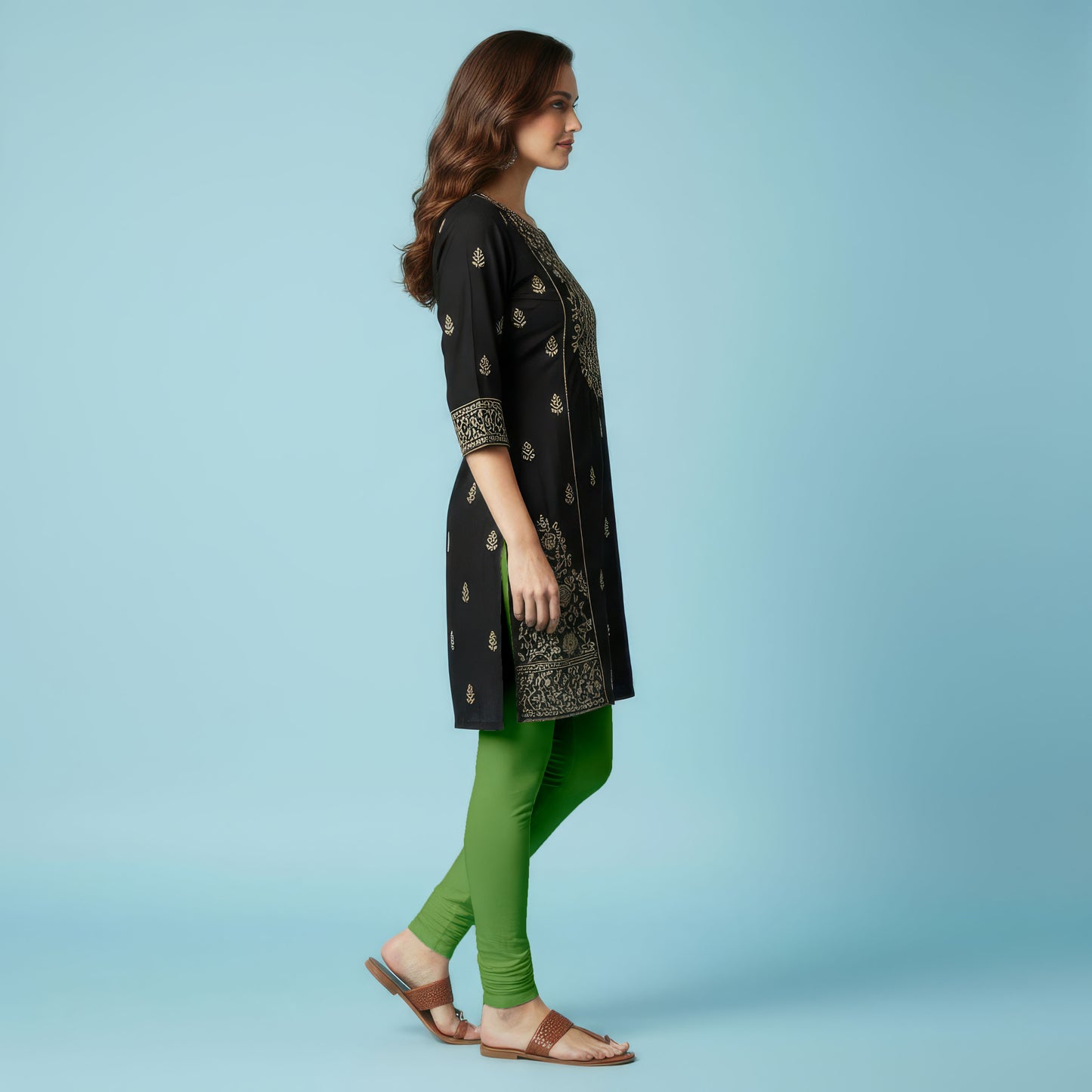 QT - Churidar Leggings - Olive Green