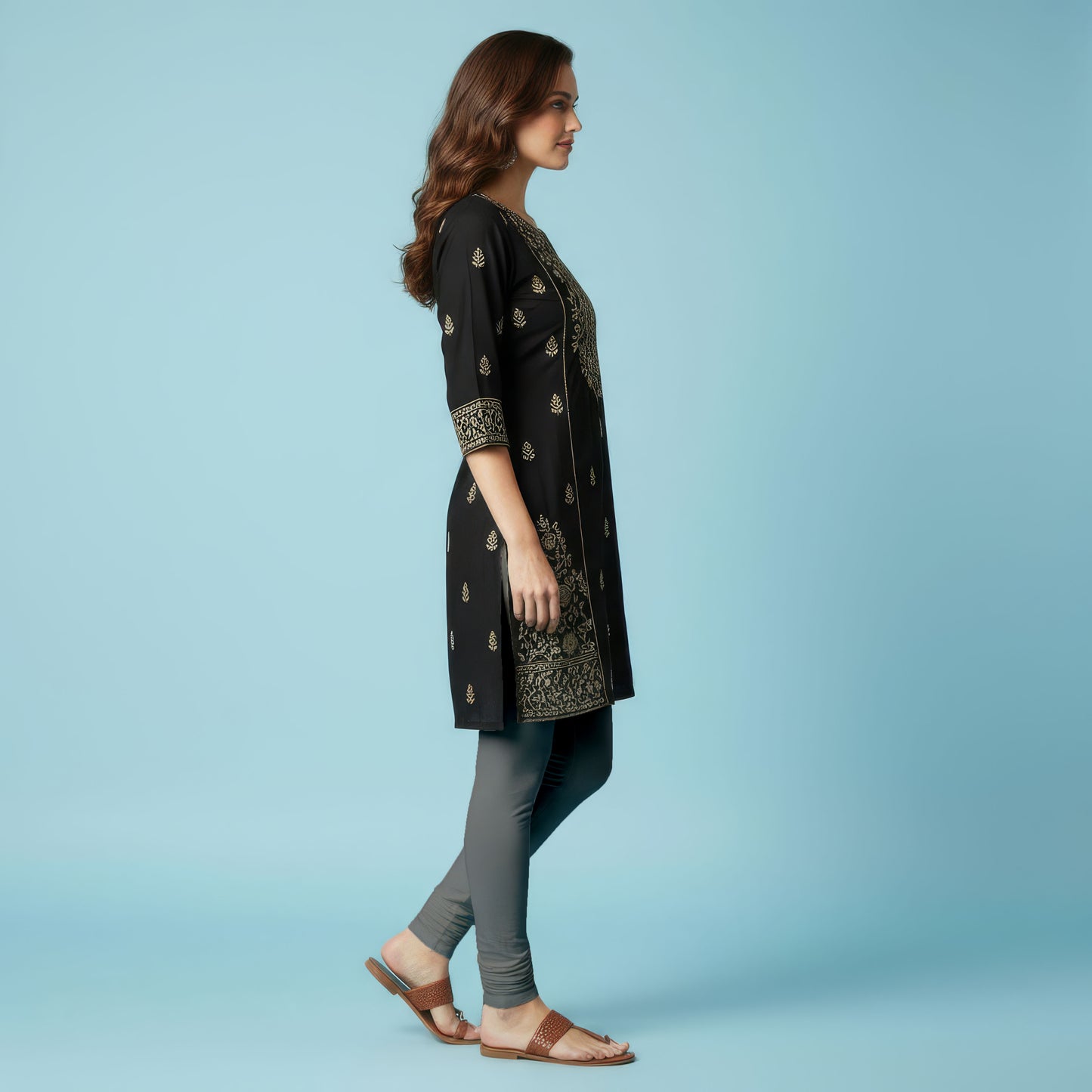 QT - Churidar Leggings -Cemenr