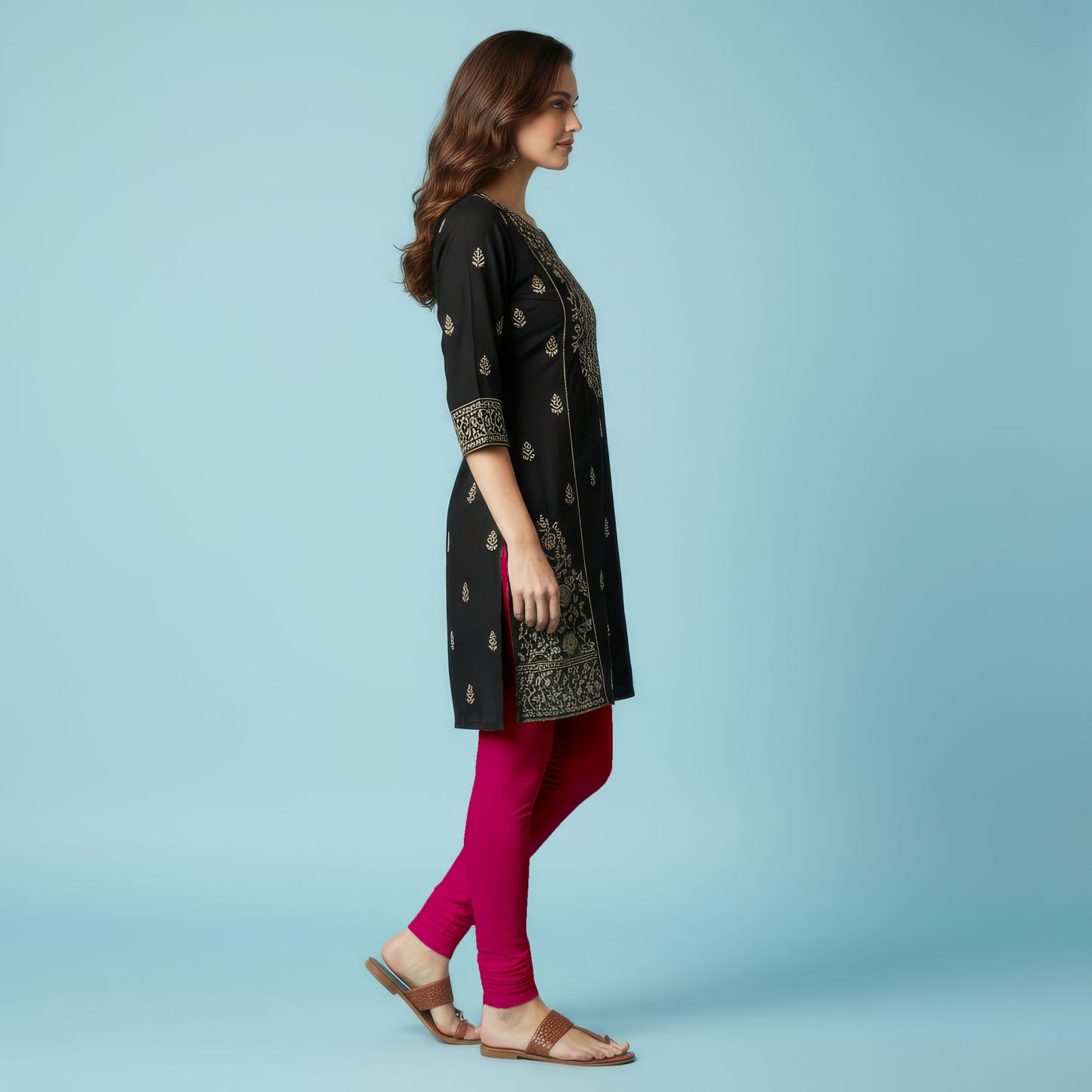 QT - Churidar Leggings -Magentha