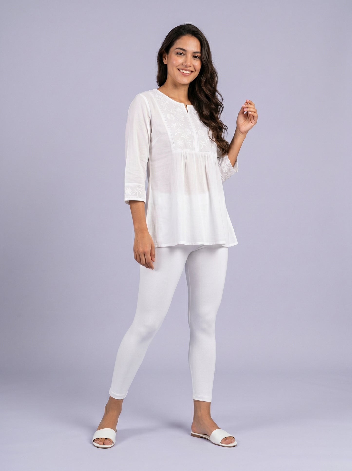EMI - Ankle Length Livaeco™ Viscose Leggings - White