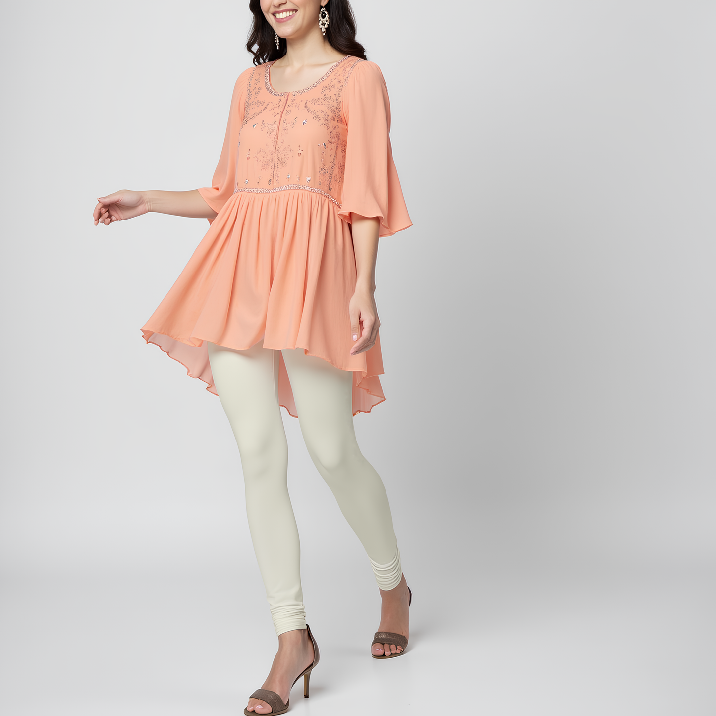 EMI - Churidar Livaeco™ Viscose Leggings - Half White