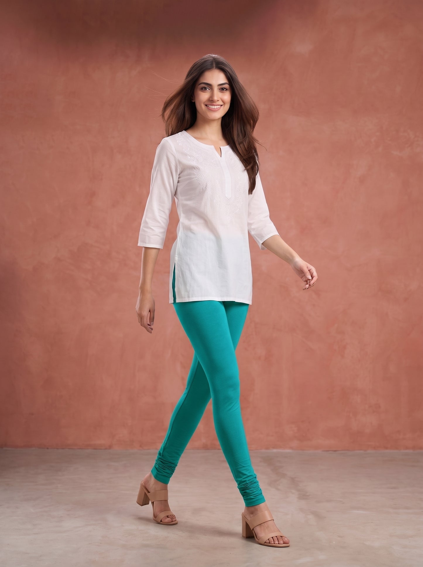 QT -  Churidar Leggings - Teal Green