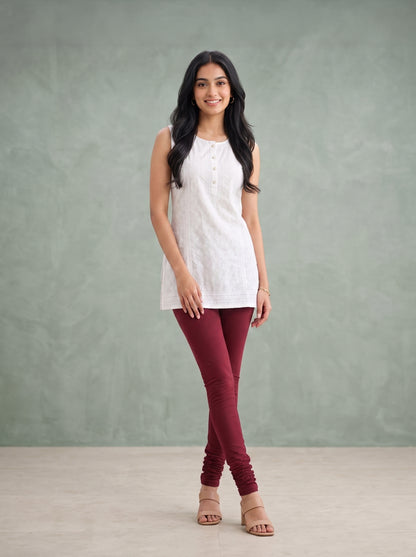 QT -  Churidar Leggings - Cherry Red