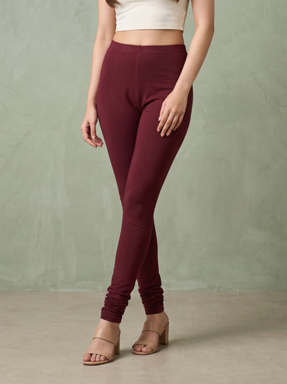 QT -  Churidar Leggings - Dark Maroon