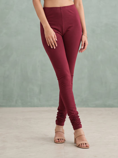 QT -  Churidar Leggings - Cherry Red