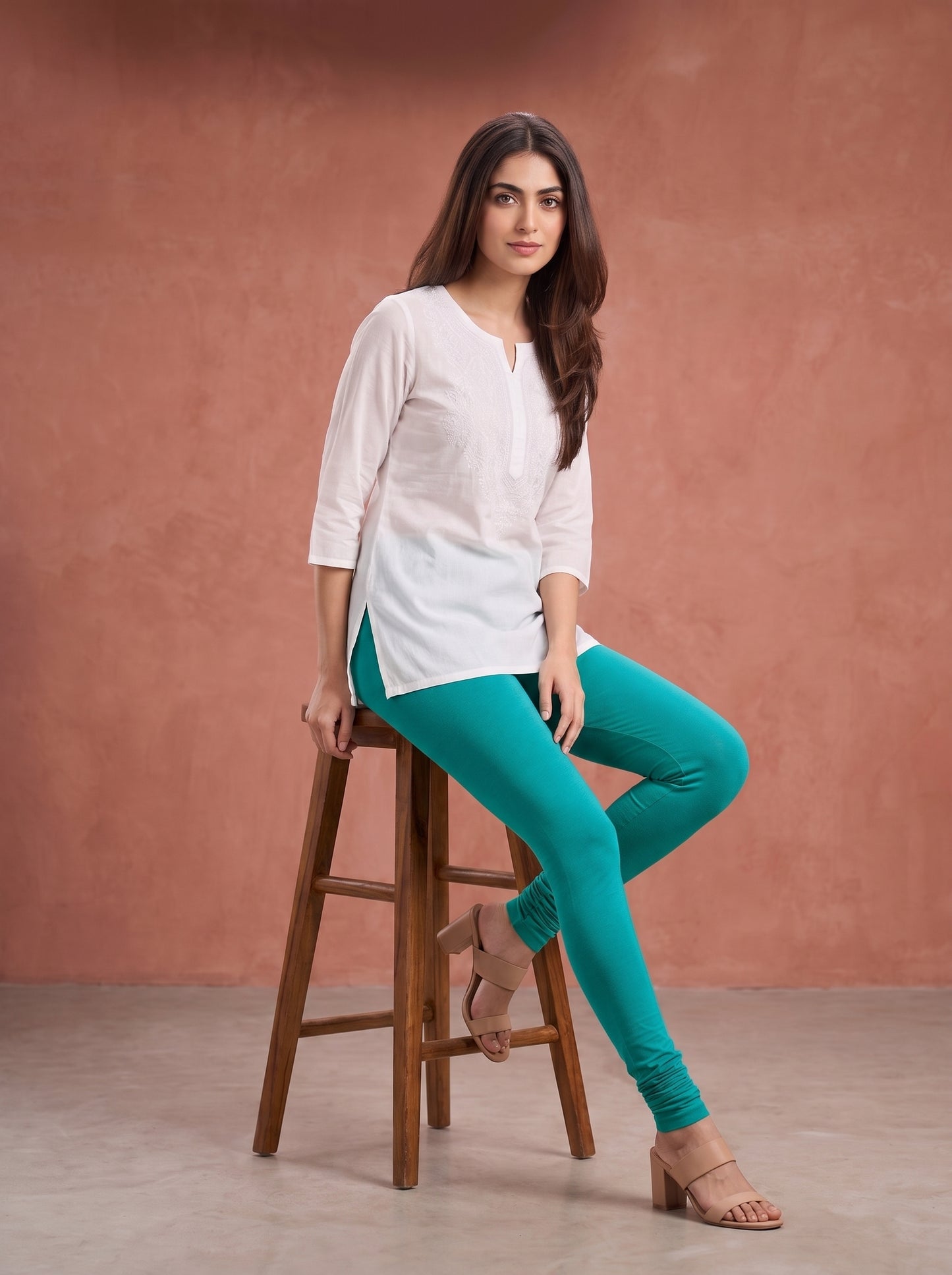 QT -  Churidar Leggings - Teal Green