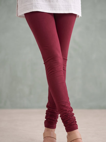 QT -  Churidar Leggings - Cherry Red