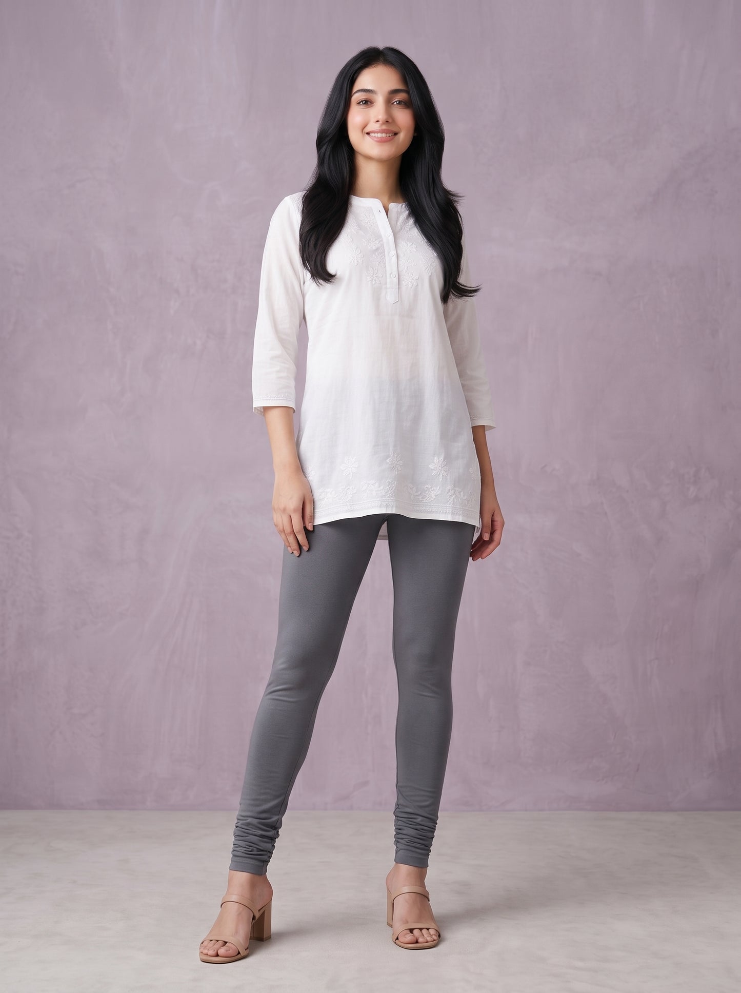 QT -  Churidar Leggings -Cement
