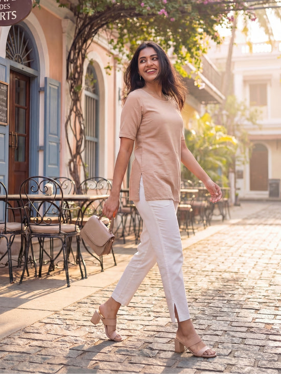 EMI Summer Kurti Pants - White Color