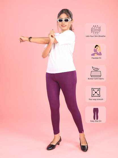 EMI - Ankle Length Livaeco™ Viscose Leggings - Plum