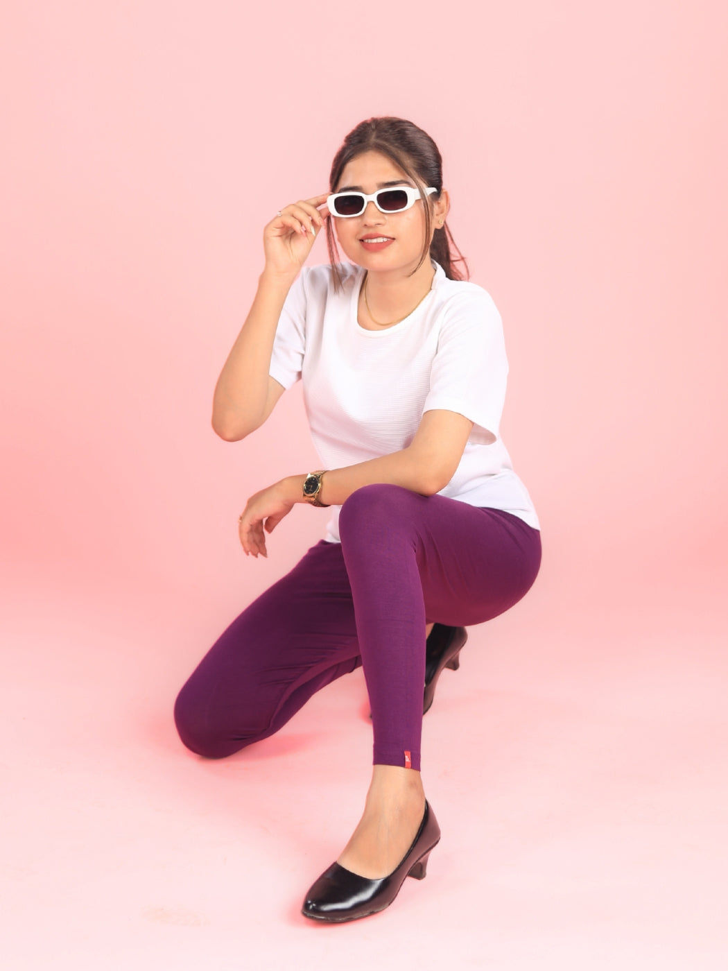 EMI - Ankle Length Livaeco™ Viscose Leggings - Plum