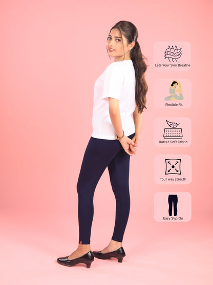 EMI - Ankle Length Livaeco™ Viscose Leggings - Navy