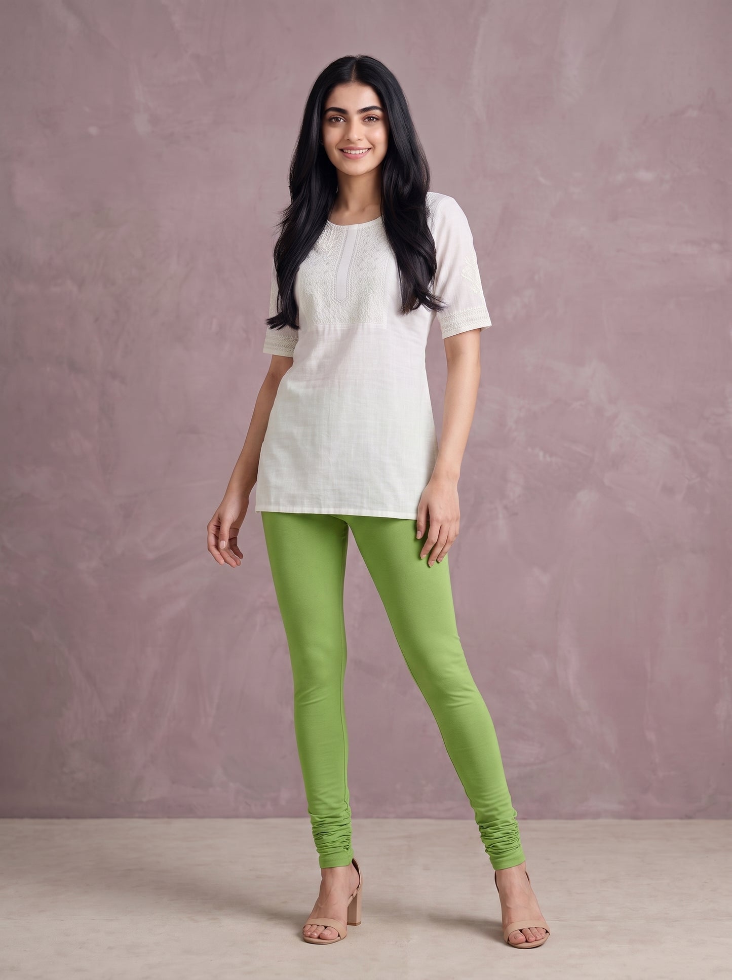 QT -  Churidar Leggings - Olive Green