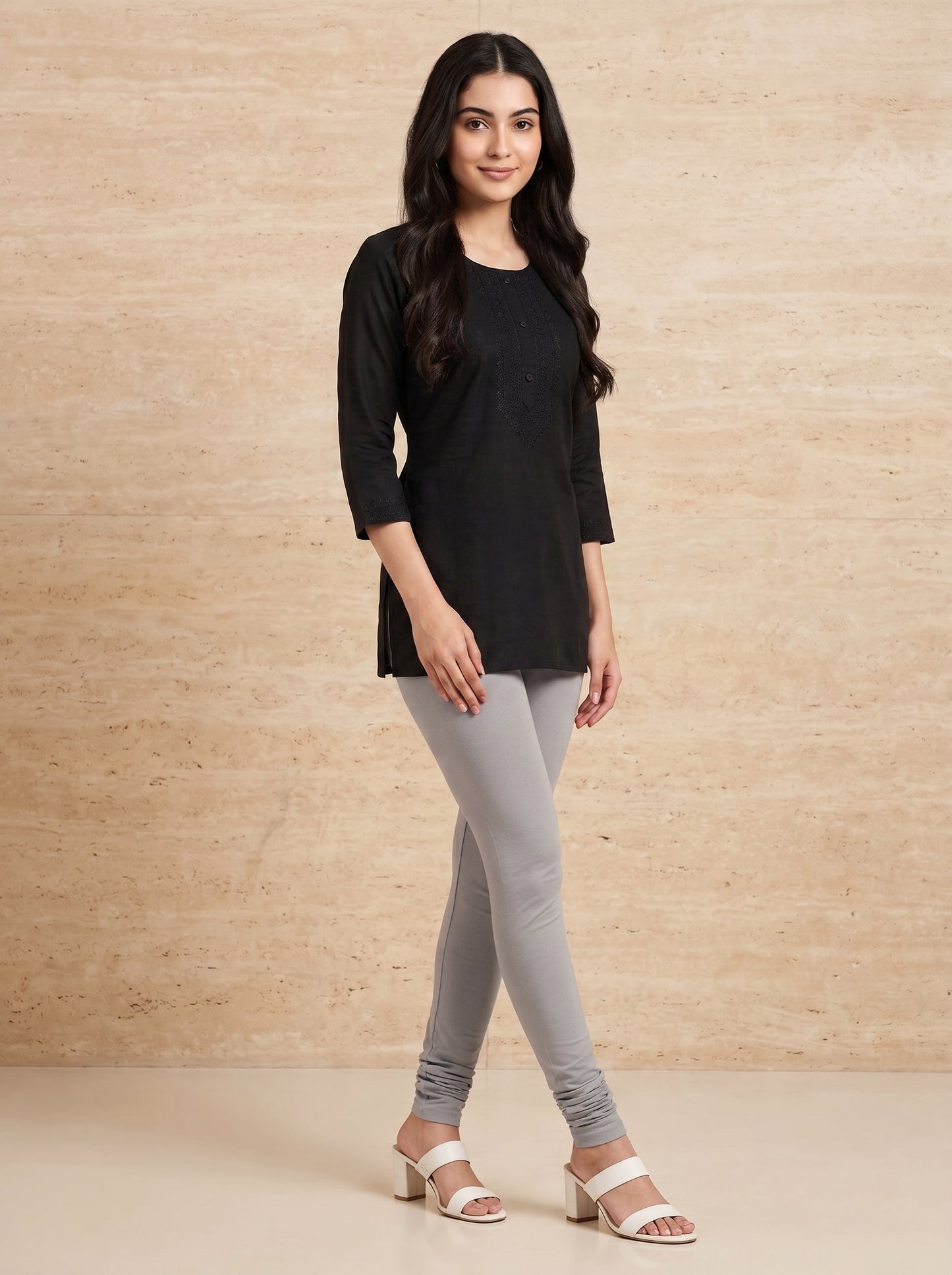 QT -  Churidar Leggings -Light Gray