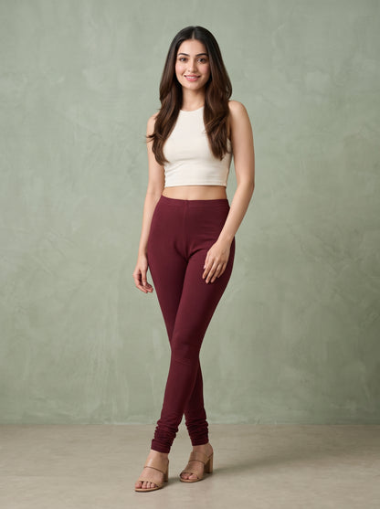 QT -  Churidar Leggings - Dark Maroon