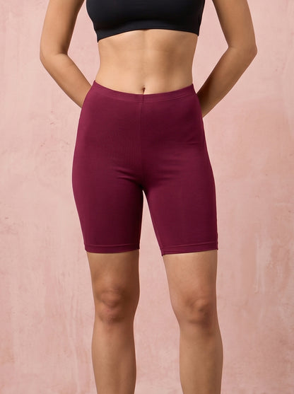 EMI -  High-Rise Livaeco™ Viscose Comfort Shorts – French wine