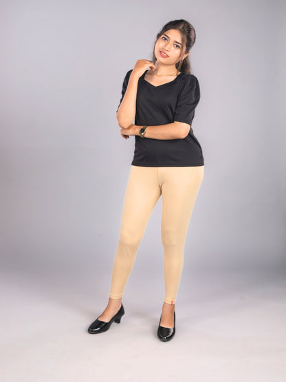 EMI - Ankle Length Livaeco™ Viscose Leggings - Beige