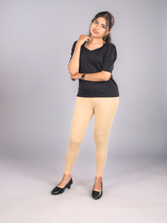 EMI - Ankle Length Livaeco™ Viscose Leggings - Beige
