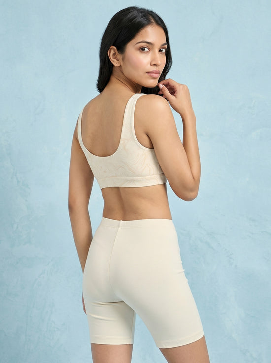 EMI -  High-Rise Livaeco™ Viscose Comfort Shorts – Half white
