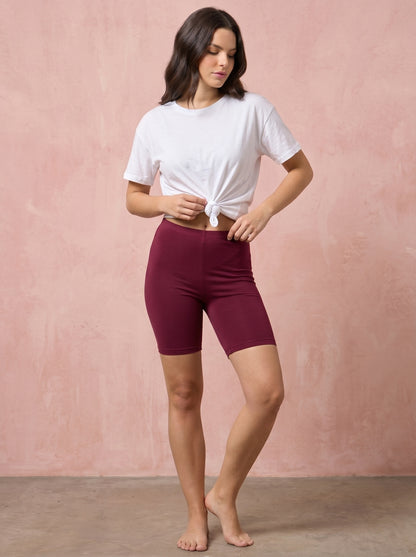 EMI -  High-Rise Livaeco™ Viscose Comfort Shorts – French wine