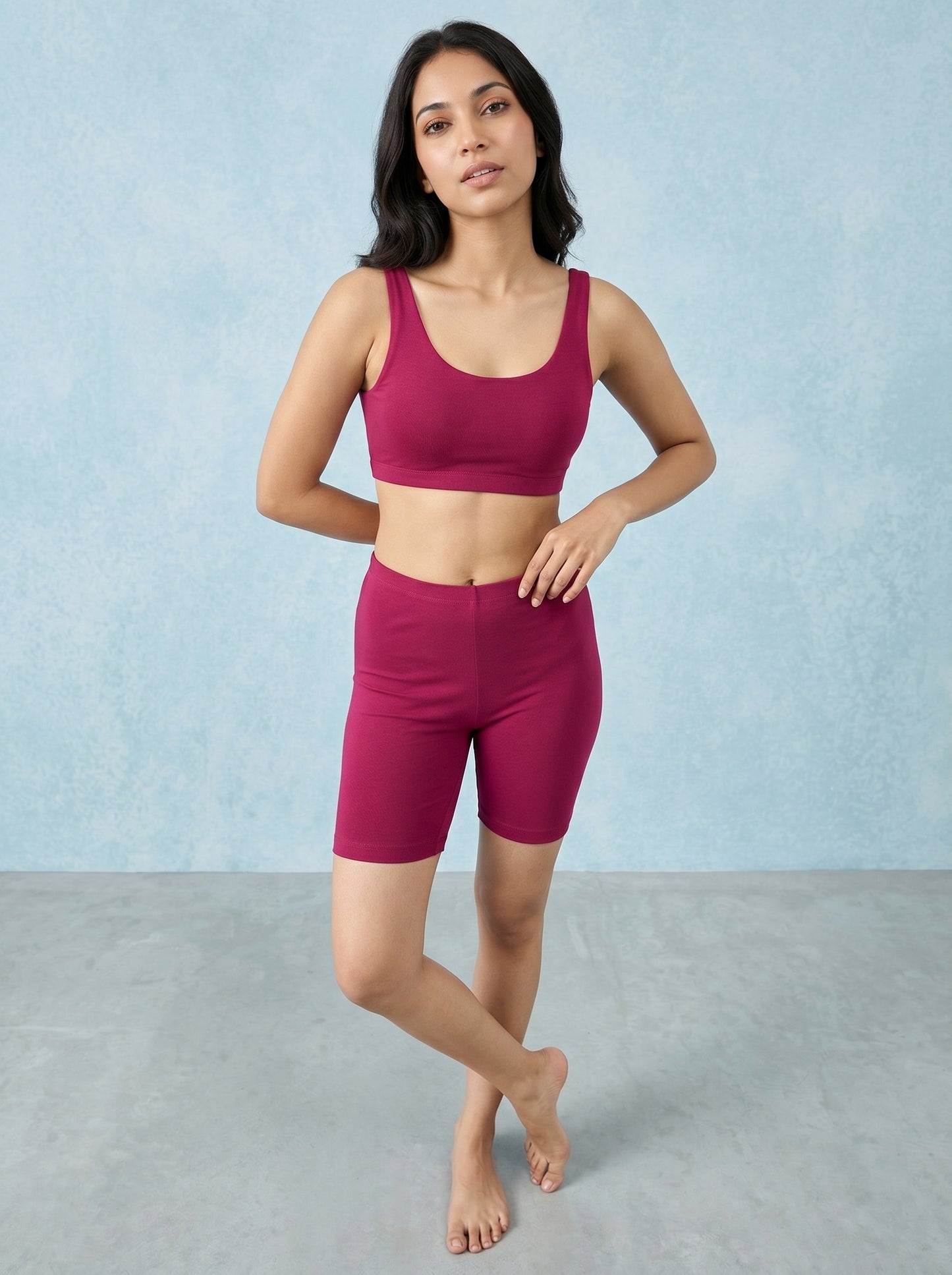 EMI -  High-Rise Livaeco™ Viscose Comfort Shorts – Fuchsia