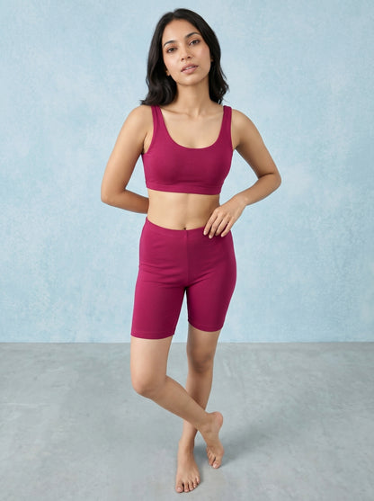 EMI -  High-Rise Livaeco™ Viscose Comfort Shorts – Fuchsia