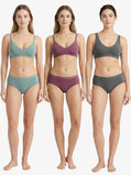 QT - Pack of 3 Women Hipster Multicolor Panty - Outer Elastic