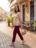 EMI Summer Kurti Pants - French Wine Color