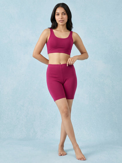 EMI -  High-Rise Livaeco™ Viscose Comfort Shorts – Fuchsia