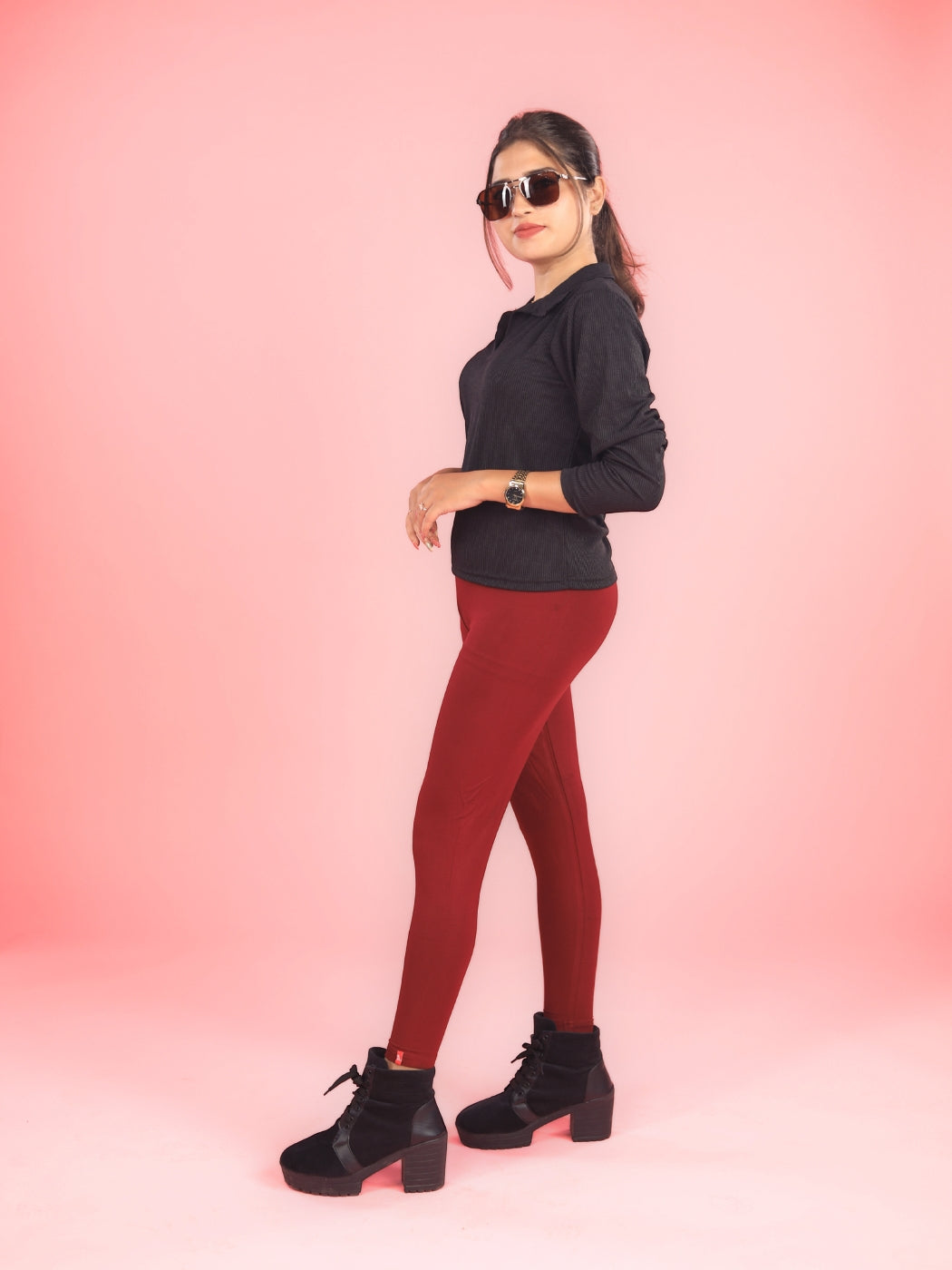 EMI - Ankle Length Livaeco™ Viscose Leggings - Scarlet