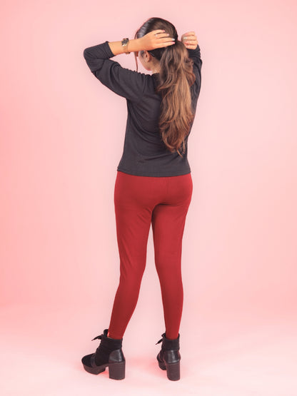 EMI - Ankle Length Livaeco™ Viscose Leggings - Scarlet