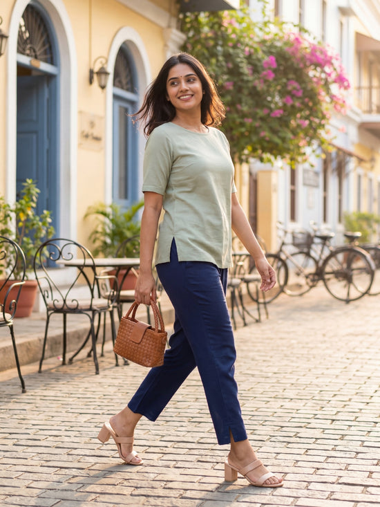 EMI Summer Kurti Pants - Navy Color