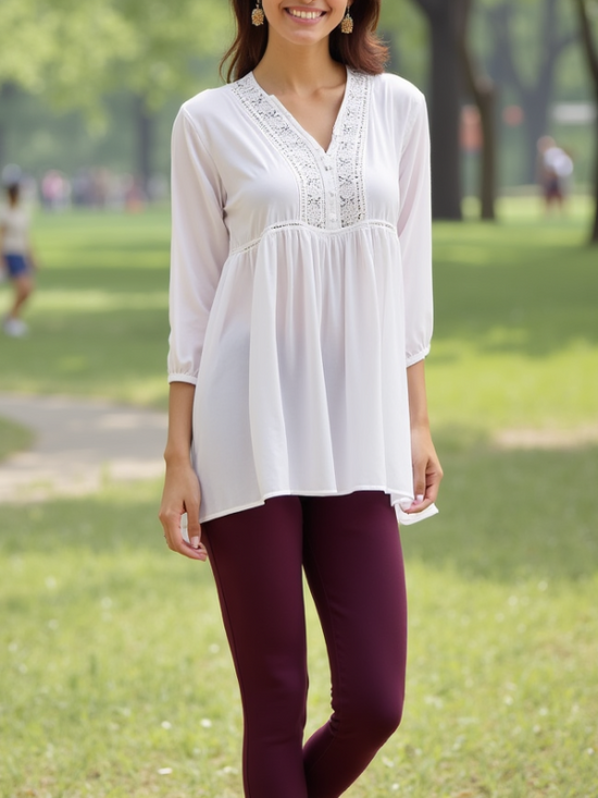 EMI - Ankle Length Livaeco™ Viscose Leggings - French Wine