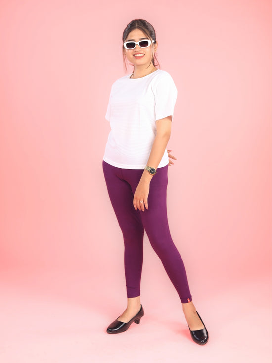 EMI - Ankle Length Livaeco™ Viscose Leggings - Plum