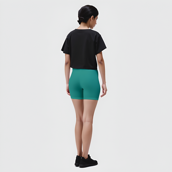 EMI -  High-Rise Livaeco™ Viscose Comfort Shorts – Deep Peacock