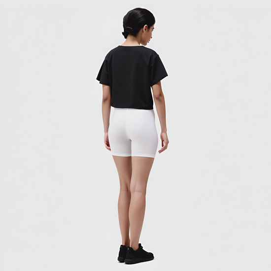 EMI -  High-Rise Livaeco™ Viscose Comfort Shorts – White