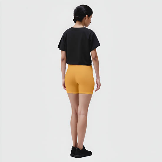 EMI -  High-Rise Livaeco™ Viscose Comfort Shorts – Bright Mari Gold