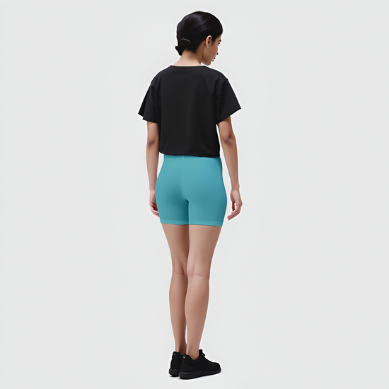 EMI -  High-Rise Livaeco™ Viscose Comfort Shorts – Caribbean Sea