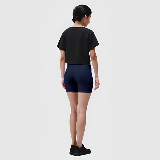 EMI -  High-Rise Livaeco™ Viscose Comfort Shorts – Navy