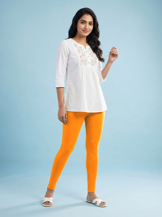 EMI - Ankle Length Livaeco™ Viscose Leggings - Bright Marigold