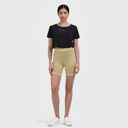 EMI -  High-Rise Livaeco™ Viscose Comfort Shorts – Beige