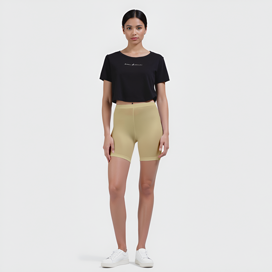EMI -  High-Rise Livaeco™ Viscose Comfort Shorts – Beige
