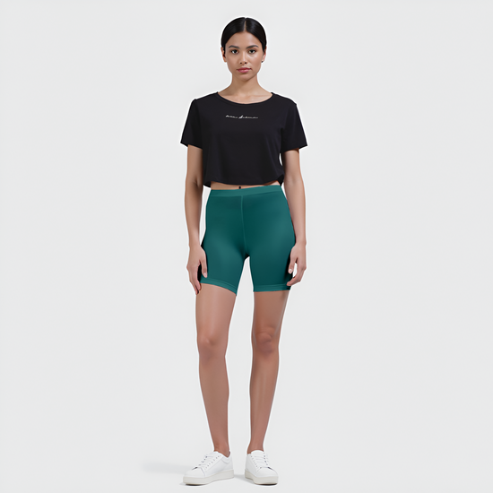 EMI -  High-Rise Livaeco™ Viscose Comfort Shorts – peacock green