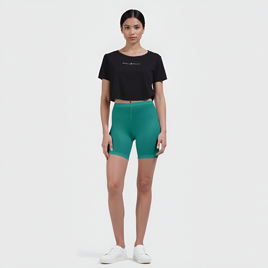 EMI -  High-Rise Livaeco™ Viscose Comfort Shorts – Deep Peacock
