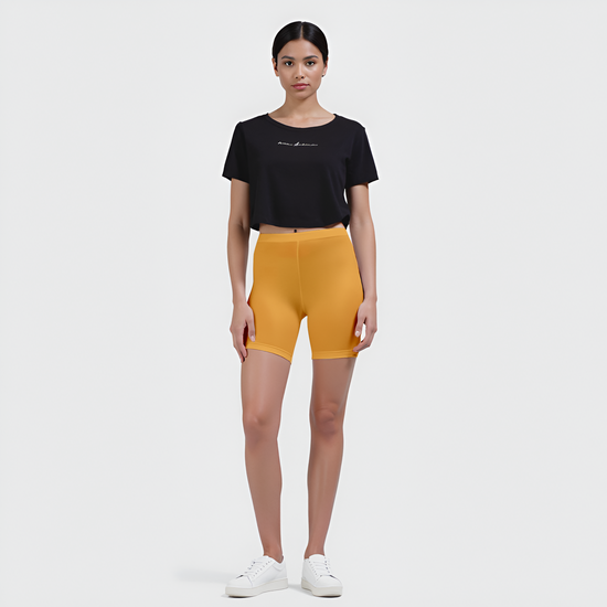 EMI -  High-Rise Livaeco™ Viscose Comfort Shorts – Bright Mari Gold